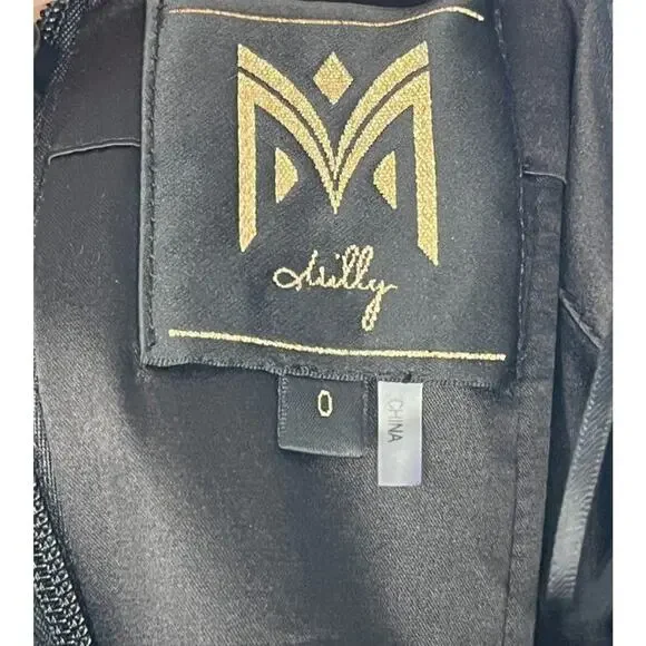 MILLY Sz 0 XS Kait Dress Gold Black Sequin Holiday Nights Strapless Midi - Picture 3 of 11